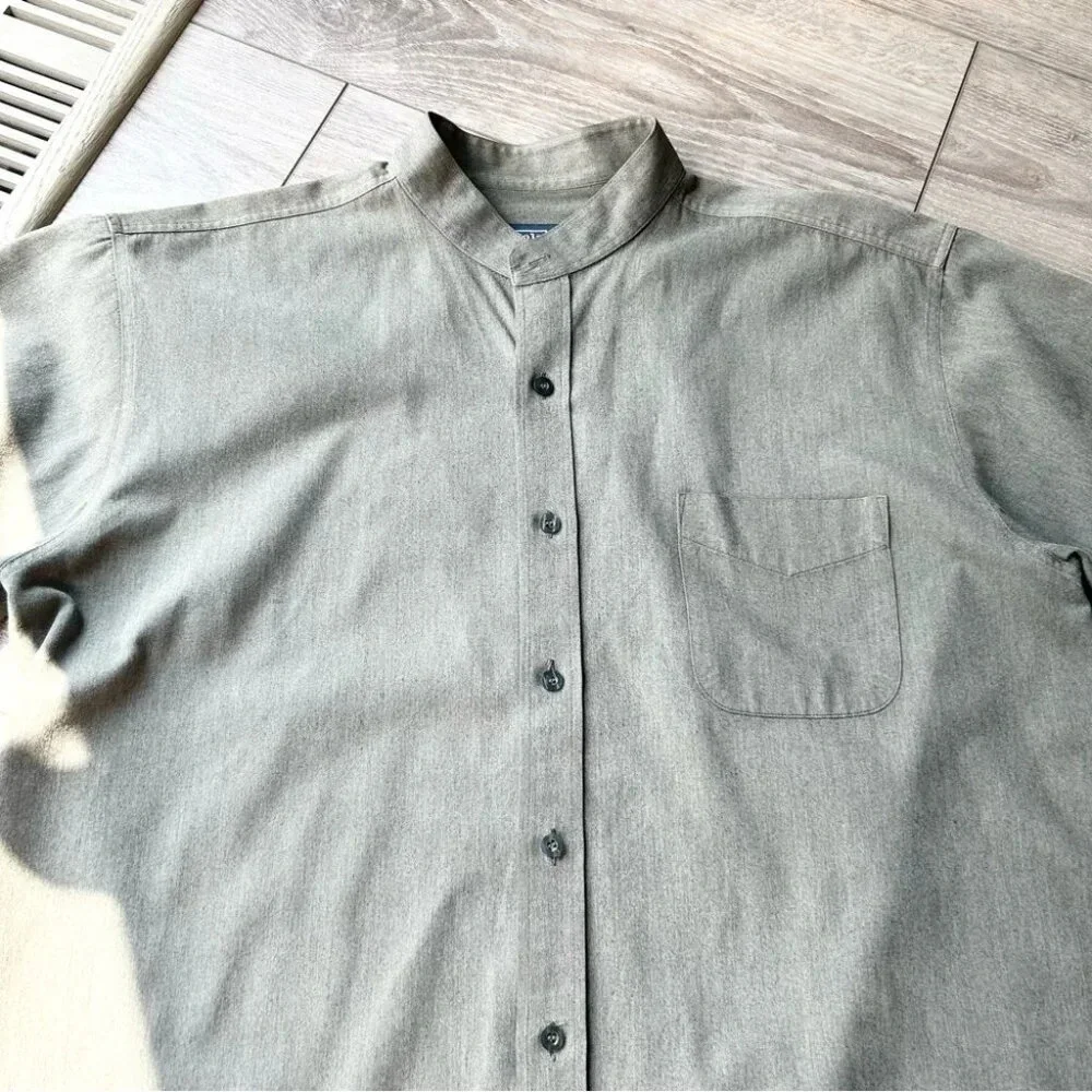 Polo Ralph Lauren Military Green Stand Collar Short Sleeve Shirt